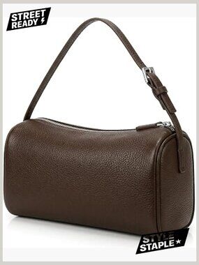 Vegan Leather Hobo Crossbody Bag, Mini Barrel Purse with Adjustable Strap
